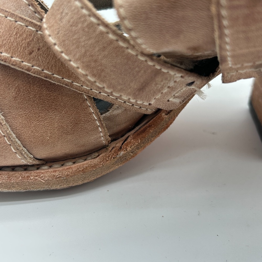 Freebird By Steven Brown Claw Sandal Strappy Genuine Leather Boho Gladiator 8 - Picture 3 of 9